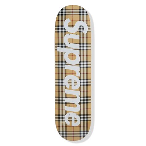 supreme burberry skate deck|Burberry skateboard deck stockx.